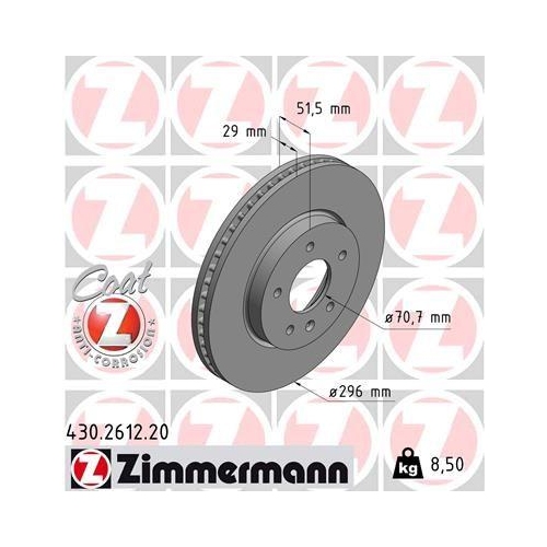 ZIMMERMANN Bremsscheibe COAT Z 430.2612.20