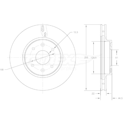 TOMEX Brakes Bremsscheibe TX 72-60