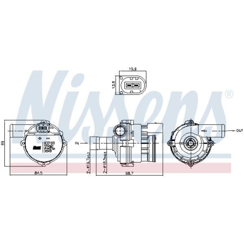 NISSENS Zusatzwasserpumpe (Kühlwasserkreislauf) 832169