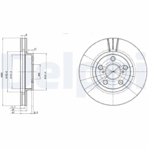 DELPHI Bremsscheibe BG3347