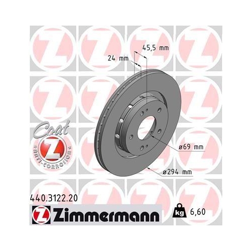 ZIMMERMANN Bremsscheibe COAT Z 440.3122.20