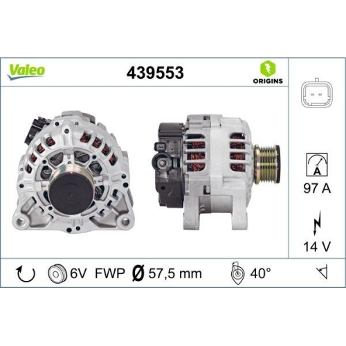 VALEO Generator VALEO ORIGINS - NEW O.E. TECHNOLOGIE 439553