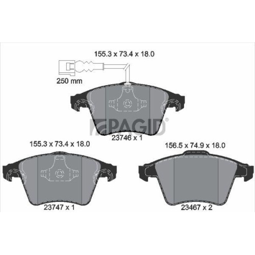 PAGID Bremsbelagsatz, Scheibenbremse T1457N