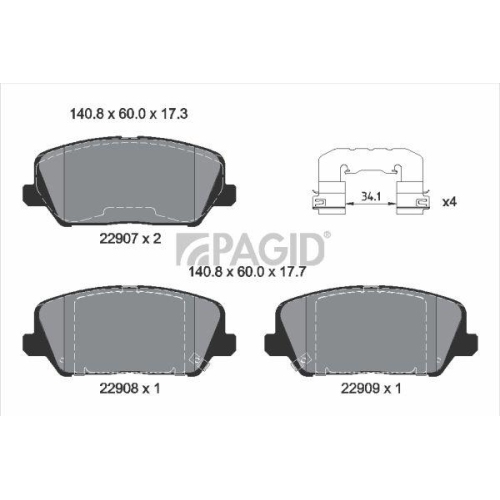 PAGID Bremsbelagsatz, Scheibenbremse T4619N
