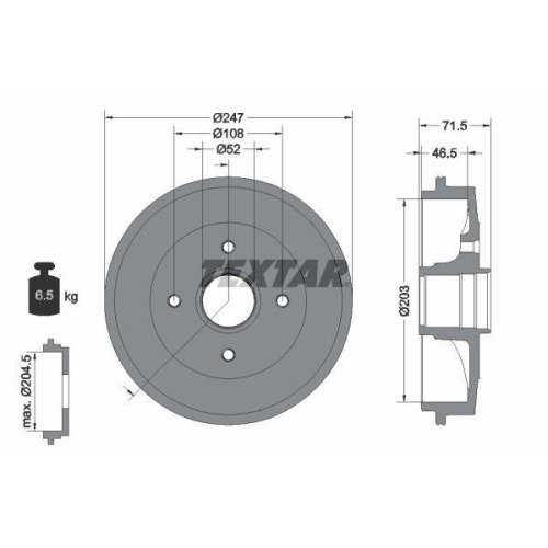 TEXTAR Bremstrommel 94028200