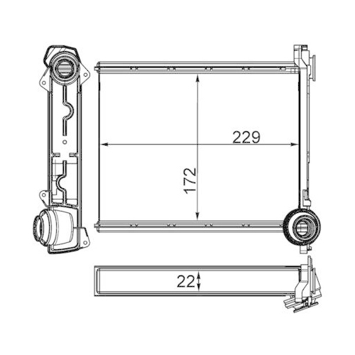 MAHLE W&auml;rmetauscher, Innenraumheizung BEHR AH 264 000S