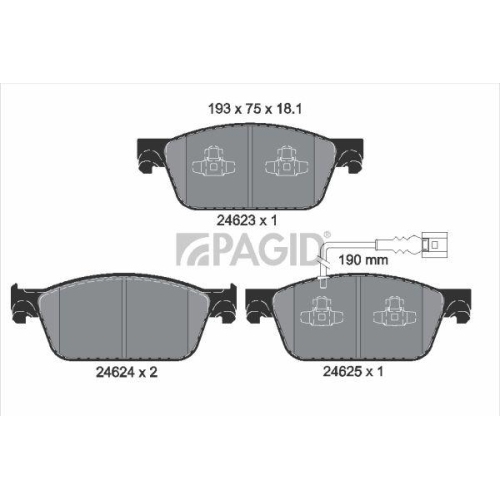 PAGID Bremsbelagsatz, Scheibenbremse T1919N
