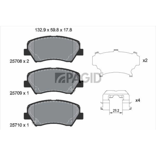 PAGID Bremsbelagsatz, Scheibenbremse T2261N