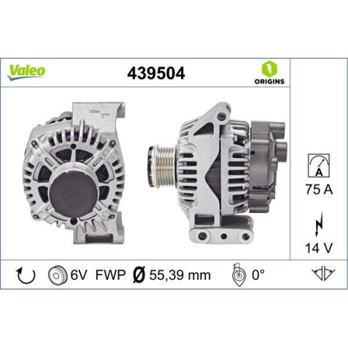 VALEO Generator VALEO ORIGINS NEW OE TECHNOLOGIE 439504