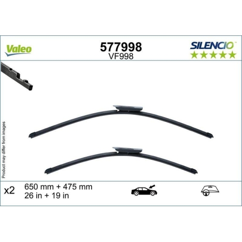 VALEO Wischblatt SILENCIO FLAT BLADE SET 577998