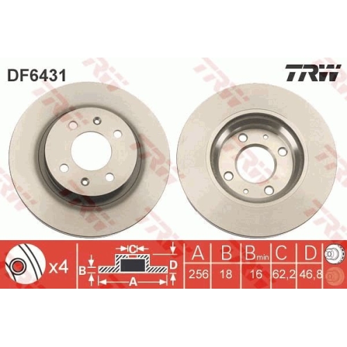 TRW Bremsscheibe DF6431