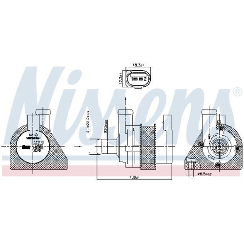NISSENS Zusatzwasserpumpe (Kühlwasserkreislauf) ** FIRST FIT ** 832110