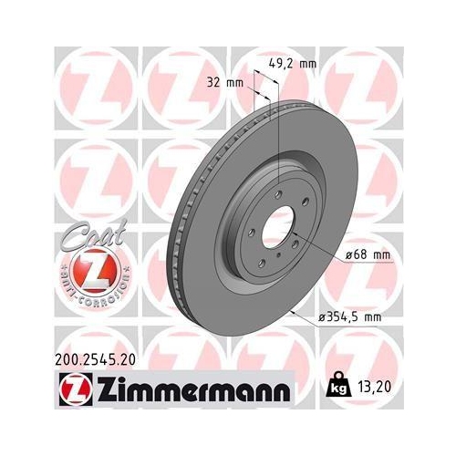 ZIMMERMANN Bremsscheibe COAT Z 200.2545.20