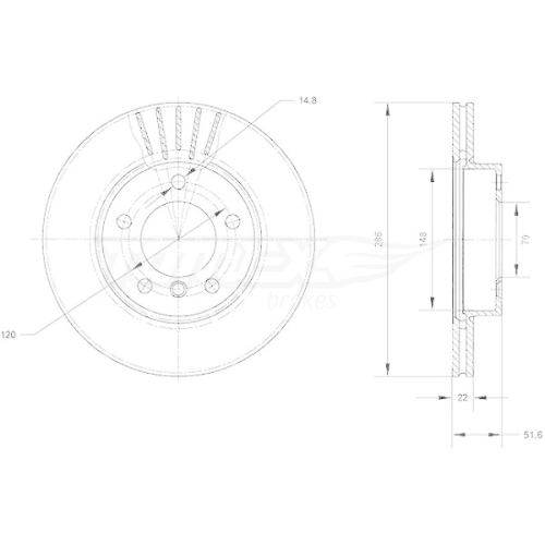 TOMEX Brakes Bremsscheibe TX 71-02