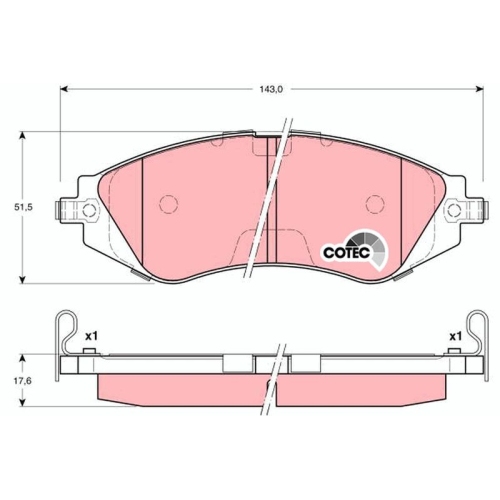 TRW Bremsbelagsatz, Scheibenbremse COTEC GDB3171