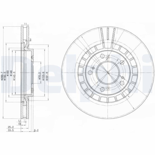 DELPHI Bremsscheibe BG3796