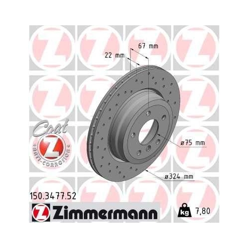 ZIMMERMANN Bremsscheibe SPORT Z 150.3477.52