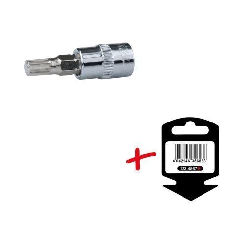 1/4 Zoll CHROMEplus Bit-Stecknuss XZN, M7 auf H&auml;nger KS TOOLS 918.1444-E