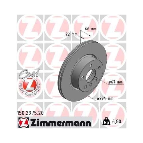 ZIMMERMANN Bremsscheibe COAT Z 150.2975.20