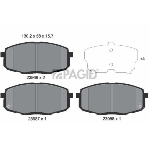PAGID Bremsbelagsatz, Scheibenbremse T1378N