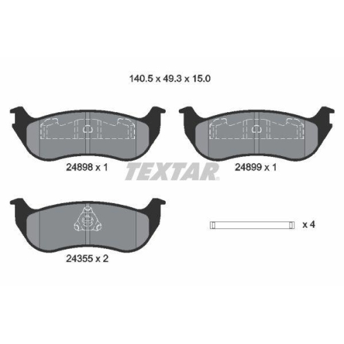 TEXTAR Bremsbelagsatz, Scheibenbremse 2489803