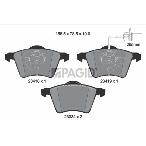PAGID Bremsbelagsatz, Scheibenbremse T1380N