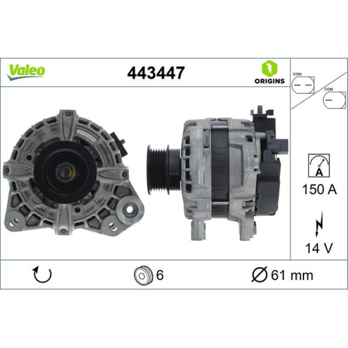 VALEO Generator VALEO ORIGINS - NEW O.E. TECHNOLOGIE 443447