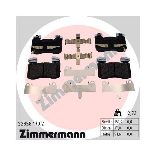 ZIMMERMANN Bremsbelagsatz, Scheibenbremse 22858.170.2
