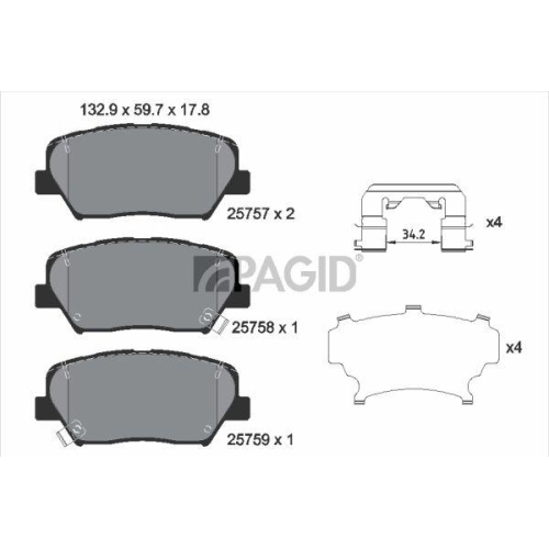 PAGID Bremsbelagsatz, Scheibenbremse T2278N