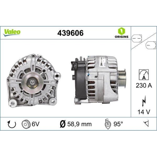 VALEO Generator VALEO ORIGINS NEW OE TECHNOLOGIE 439606