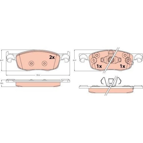 TRW Bremsbelagsatz, Scheibenbremse GDB2576