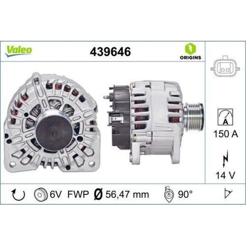 VALEO Generator VALEO ORIGINS NEW OE TECHNOLOGIE 439646
