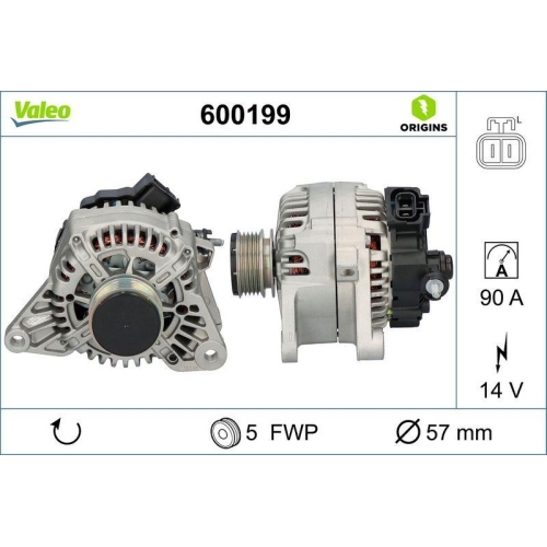 VALEO Generator VALEO ORIGINS - NEW O.E. TECHNOLOGIE 600199