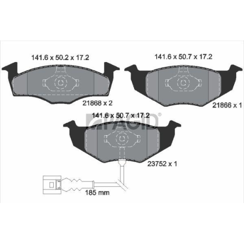 PAGID Bremsbelagsatz, Scheibenbremse T1287N
