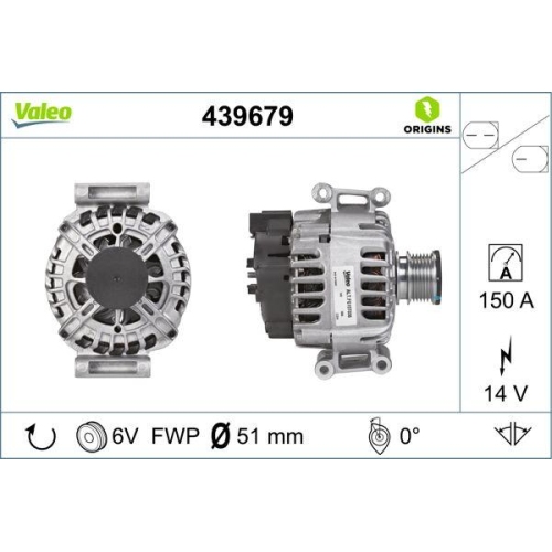 VALEO Generator VALEO ORIGINS NEW OE TECHNOLOGIE 439679