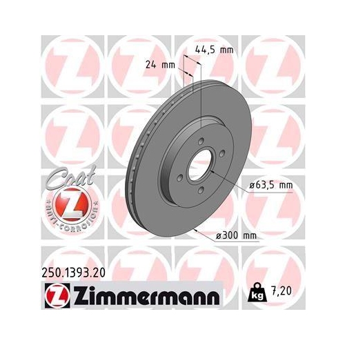 ZIMMERMANN Bremsscheibe COAT Z 250.1393.20