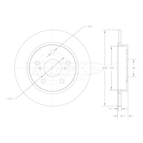TOMEX Brakes Bremsscheibe TX 72-00