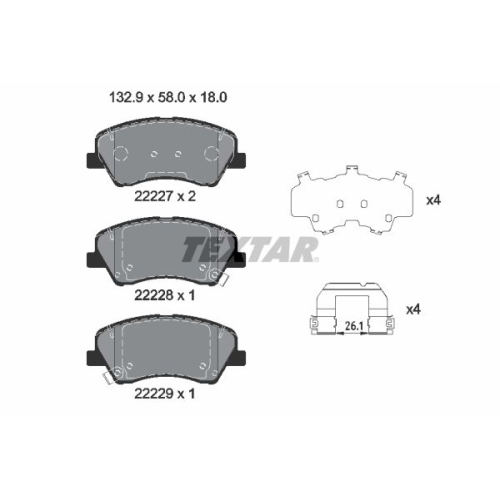 TEXTAR Bremsbelagsatz, Scheibenbremse Q+ 2222701