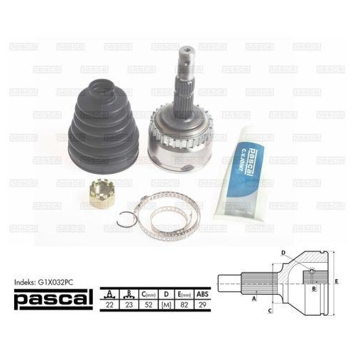 PASCAL Gelenksatz, Antriebswelle G1X032PC