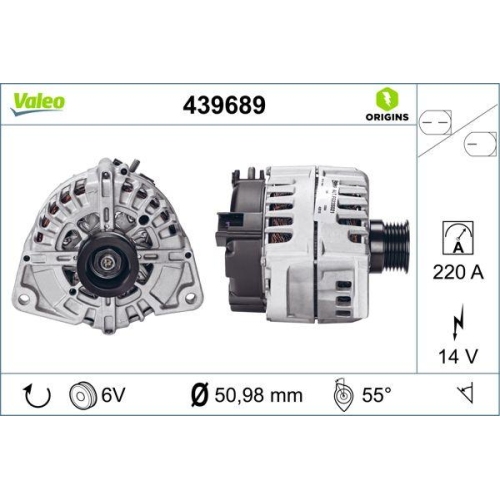 VALEO Generator VALEO ORIGINS NEW OE TECHNOLOGIE 439689
