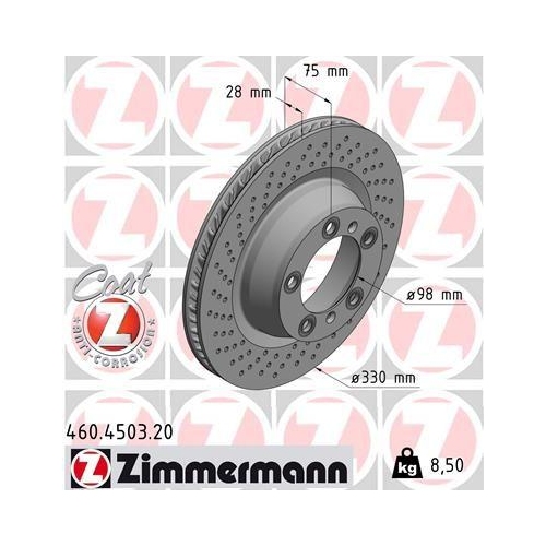 ZIMMERMANN Bremsscheibe COAT Z 460.4503.20