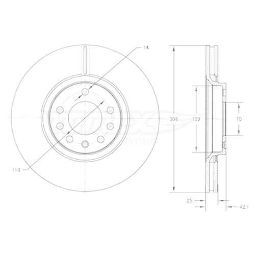TOMEX Brakes Bremsscheibe TX 72-03
