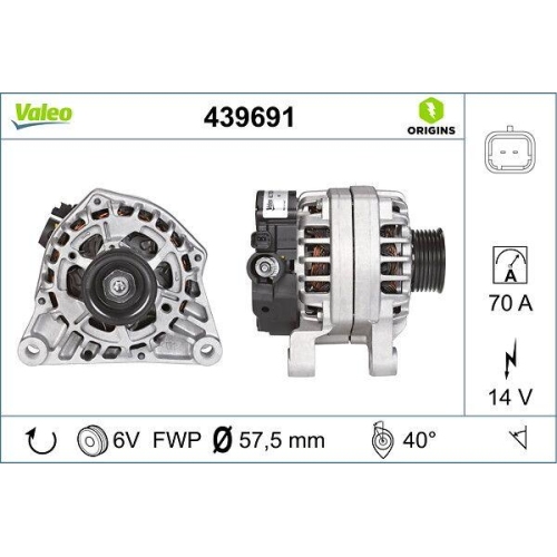 VALEO Generator VALEO ORIGINS NEW OE TECHNOLOGIE 439691