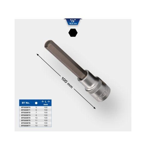1/2 Zoll Innensechskant Bit-Stecknuss 100 mm lang 5 mm BRILLIANT TOOLS BT022870