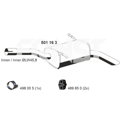 ERNST Endschalld&auml;mpfer 501163