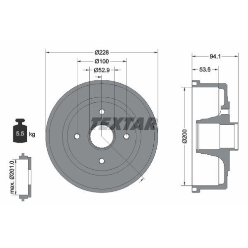 TEXTAR Bremstrommel 94024200