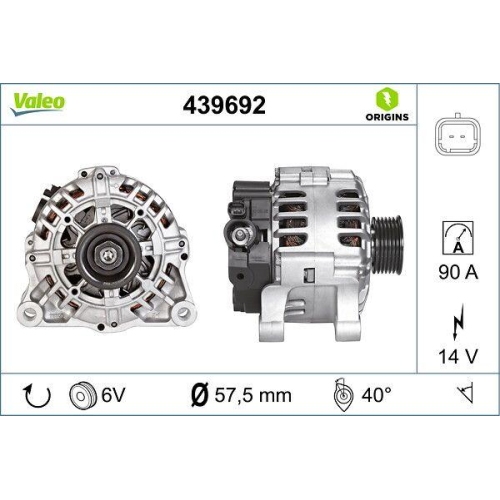 VALEO Generator VALEO ORIGINS - NEW O.E. TECHNOLOGIE 439692