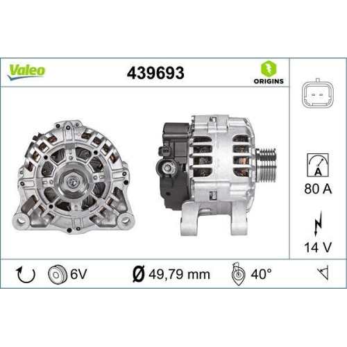 VALEO Generator VALEO ORIGINS NEW OE TECHNOLOGIE 439693