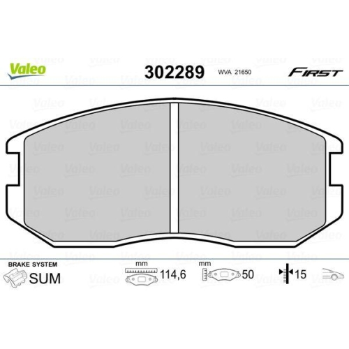 VALEO Bremsbelagsatz, Scheibenbremse FIRST 302289