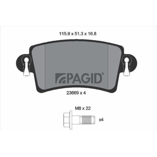 PAGID Bremsbelagsatz, Scheibenbremse T1246N